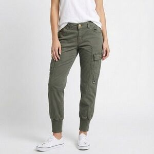 MISS SIXTY Cotton Olive Green Cargo Joggers Multi Pocket Low Rise US Sz 32